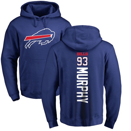 Men NFL Buffalo Bills #93 Trent Murphy Royal Blue Backer Pullover Hoodie Sweatshirt->nfl t-shirts->Sports Accessory